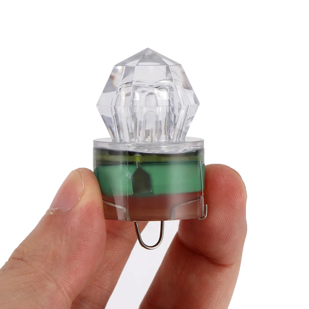Mini ABS LED Waterproof Green Light Fish Lure Lamp Deep Drop Underwater Squid Light Plastic Fishing Equipment
