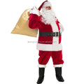 Men's Luxury Santa Claus Costume and Women's Retro Santa Dress Velvet Cosplay for Xmas Party Adult Size