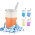 Wholesale 3oz Frosted Tumbler Cold Water Color Change Mug Custom Mini Shot Glass with Straw and Plastic Lid