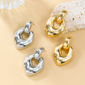 2024 Trendy Gold Vintage Punk Geometric Stud Earrings for Women Fashion Statement Jewelry in Zinc Alloy for Weddings Engagements