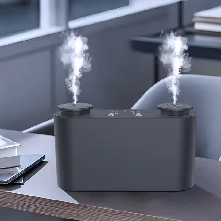 New Automatically Spray Battery Powered Nebulizing Tabletop Aluminum USB Dual Nozzle Scent Diffuser Machine Odor Dispenser