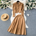 High Quality Autumn Fairycore 2 Piece Set for Women Top and High Waist Slim Skirts Set Clothing Wholesale