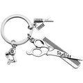 Hairdresser Salon Stylist Jewelry Barber 3D Keychain Scissors Hair Dryer Blower Comb Custom Metal Keychain