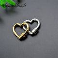 New Design Gold Rhodium Plated CZ Pave Heart Shape Star Pattern Jewelry Screw Clasp for Woman Man DIY Necklace