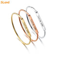 SLand Jewelry Manufacturer Wholesale Engravable Horse Shoe Bracelet Stainless Steel Blank bar Bangle for DIY Engraving