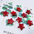 Hongzhuo Hot Wholesale 30mm Natural Crystals Healing Stone Red Jasper Star Gifts Assorted Stones Crafts