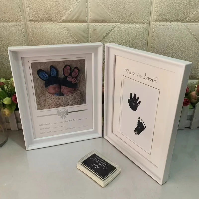 Baby Handprint and Footprint Book Photo Frame B-ultrasound Photo Multi-functional Creative Table Photo Frame
