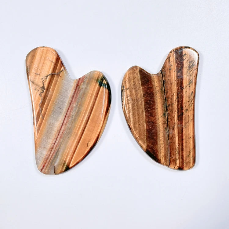 Huiying Wholesale natural tiger eye heart shape gua sha for facial using