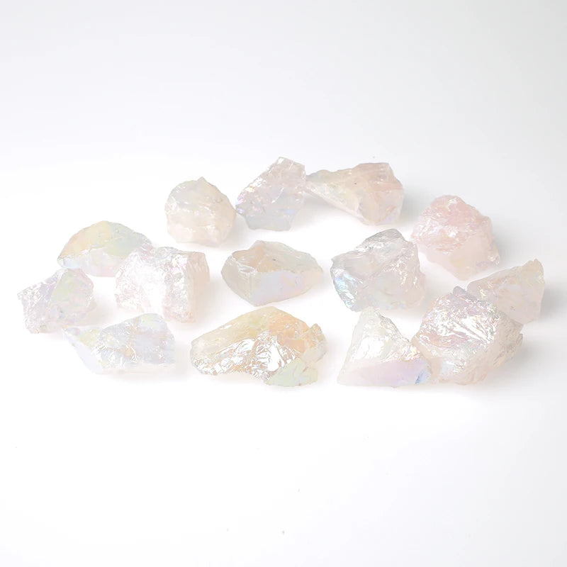 Wholesale Natural Angel Aura Quartz Crystal Electroplating Raw Stone Aura Rough Stone for Decoration