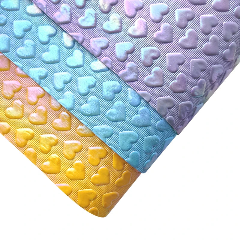 PU Metallic Embossed Holographic Reflective Leather-Look Sheets-Waterproof & Abrasion-Resistant for Bags Shoes & Home Decor