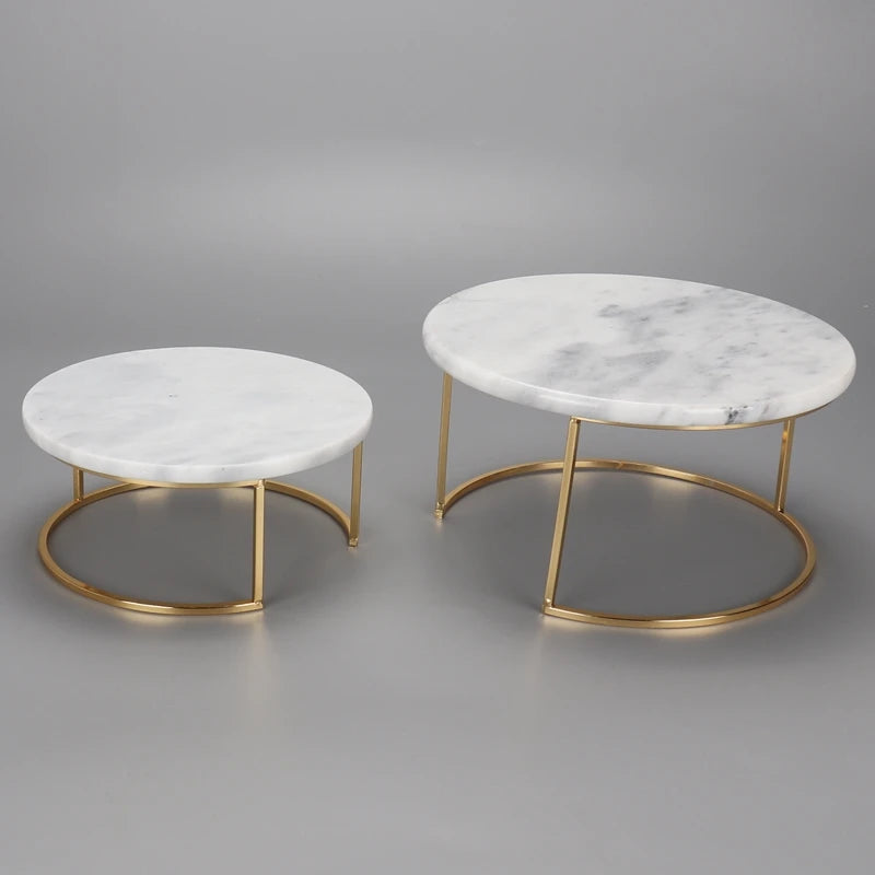 Contemporary Style Round Marble Cake Display Stand Cake Surprise Stand for Dessert