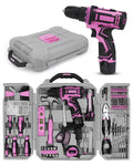 219 Pcs Multi Tool Kit Set Garden Hand Tools Professional Wooden for Women Combination 219 Pieces Pink Power Tool Set Odm Drill