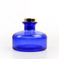 Wholesale Simple Round Colored Glass Blue Gray Black 150ml 200ml Empty Perfume Reed Diffuse Glass Bottle