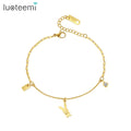 SP-LAM Rabbit Stainless Steel Chain Charm Metal Korean Cubic Zirconia Women Cute Bracelet