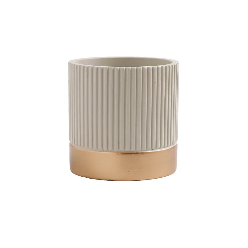 Small Indoor Ceramic Plant Pots with Powder Coating Finish for Home Decor