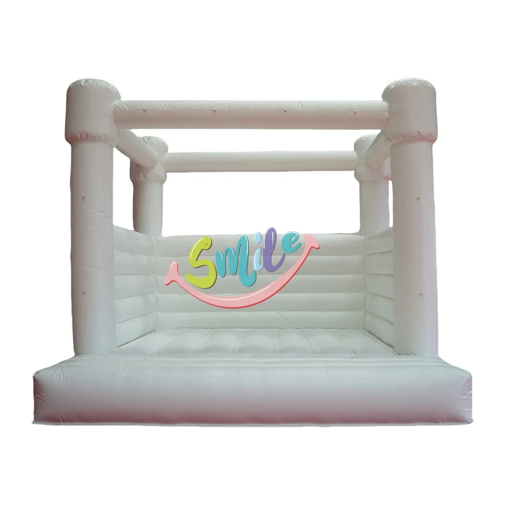Commercial White PVC Bouncing Inflatable Bouncer Wedding Bouncy Castle Built-in Blower Repair Kits EN14960 Certified 2-Person