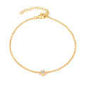 Gemnel Hot Selling 18k Gold 925 Sterling Silver Single Diamond Bracelet  Women Jewelry