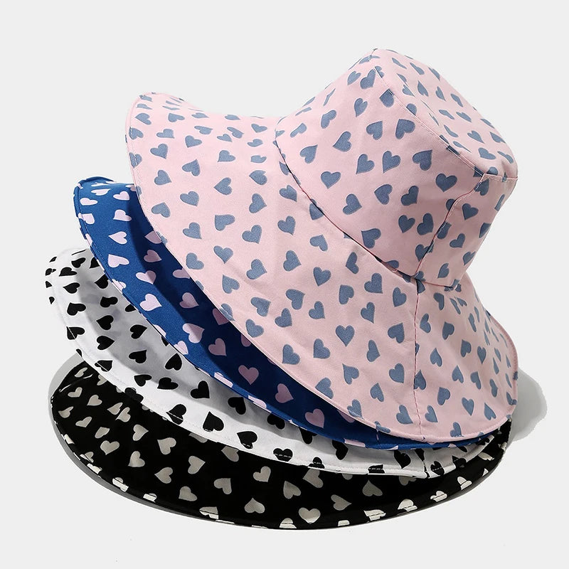 Landfond Korean Style High End Fisherman Hat Wide Brim Tie Dyed Japanese Fresh Vacation Beach Hat Casual Summer