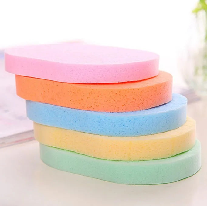 Face Round Makeup Remover Tools Sponge Cellulose Compress Cosmetic Puff Facial Washing Sponge