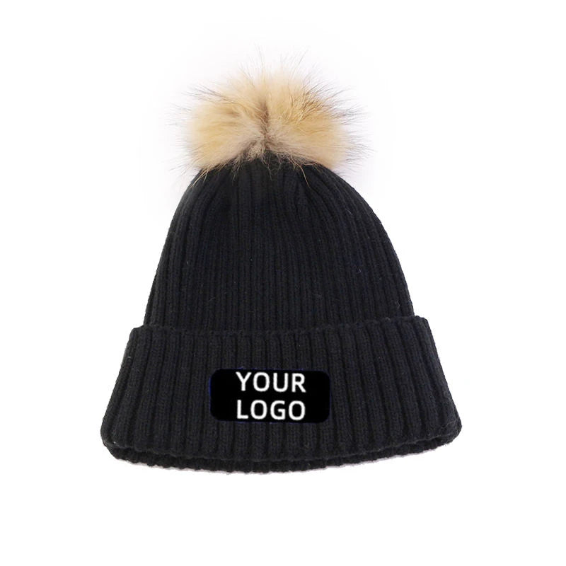 OEM Custom 100% Acrylic Knitted Hat Unisex Cuffed Beanie Embroidered Winter Hats With Embroidery Logo