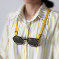 Adjustable Leather Lanyard Strap for Sunglasses Necklace Anti-Slip Retainers Glasses Chain Holder Eyeglasses Straps for Travel