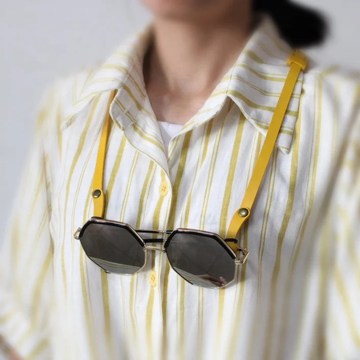 Adjustable Leather Lanyard Strap for Sunglasses Necklace Anti-Slip Retainers Glasses Chain Holder Eyeglasses Straps for Travel