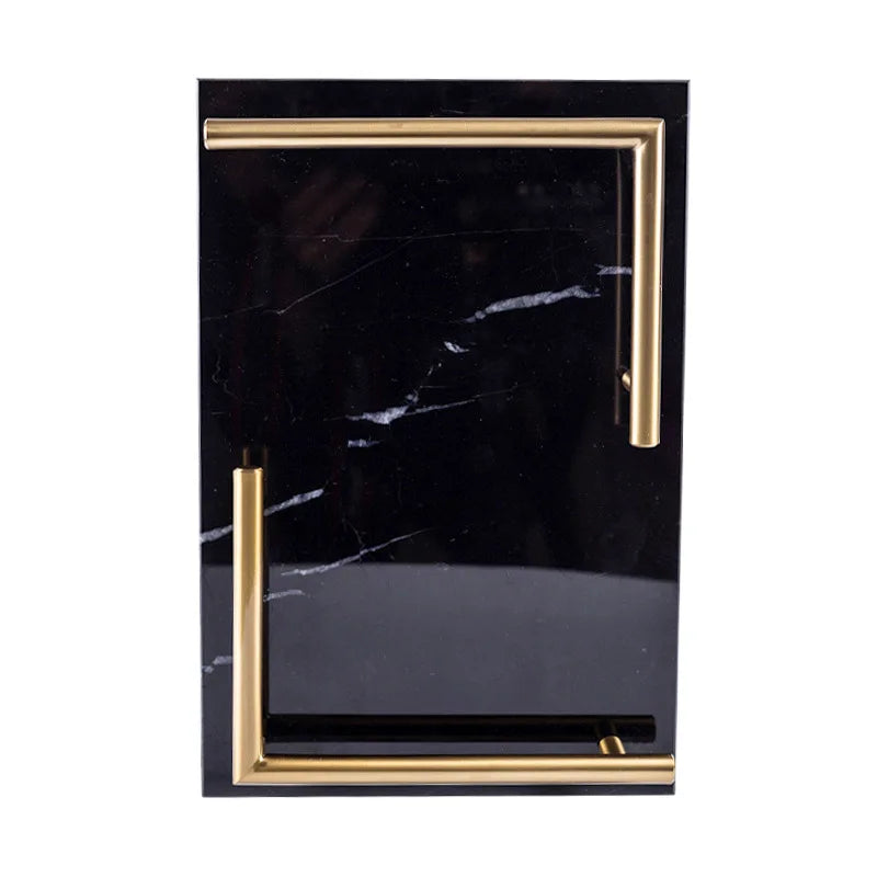 Wholesale Black Marble Stone Perfume Candle Serving Tray Rectangular Serving Tray Marble Trays