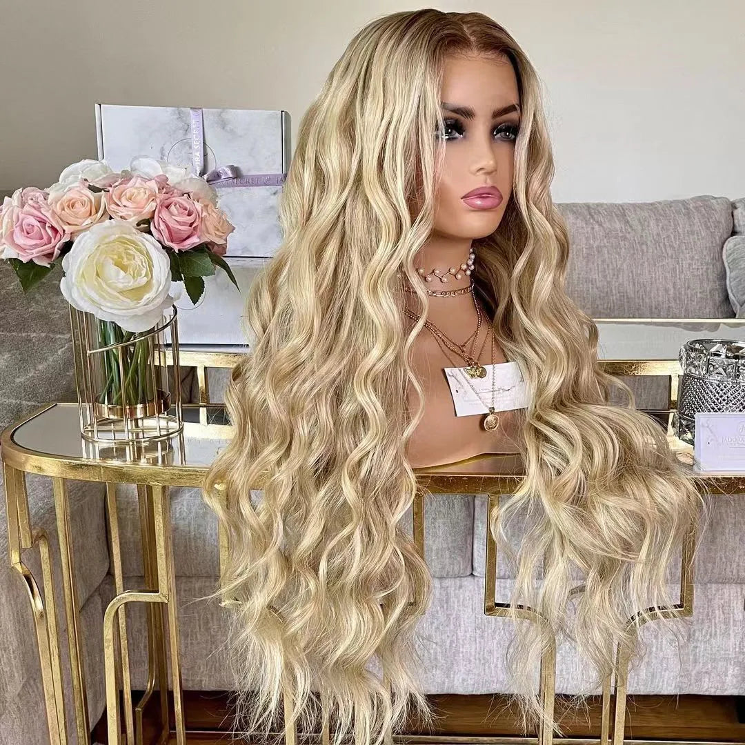 Cheaper Raw Vietnamese Hair  Highlight Blonde Glueless Full HD Lace Wigs Human Hair Wigs