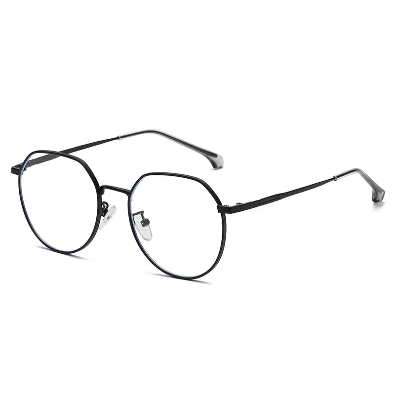 Vintage Designed Custom logo Printing Computer Anti Blue Light Blocking Polygon Frame Metal Glasses Eyeglasses Frames 2022