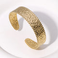 Beimai OEM Bangle 18K Gold Plated Random Pattern Light Luxury Titanium Steel Bangle