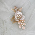 SLBRIDAL Vintage Baroque Alloy Flower Freshwater Pearls Bridal Hair Comb Wedding Hair Accessories Bridesmaids Women Jewelry MegaBDM