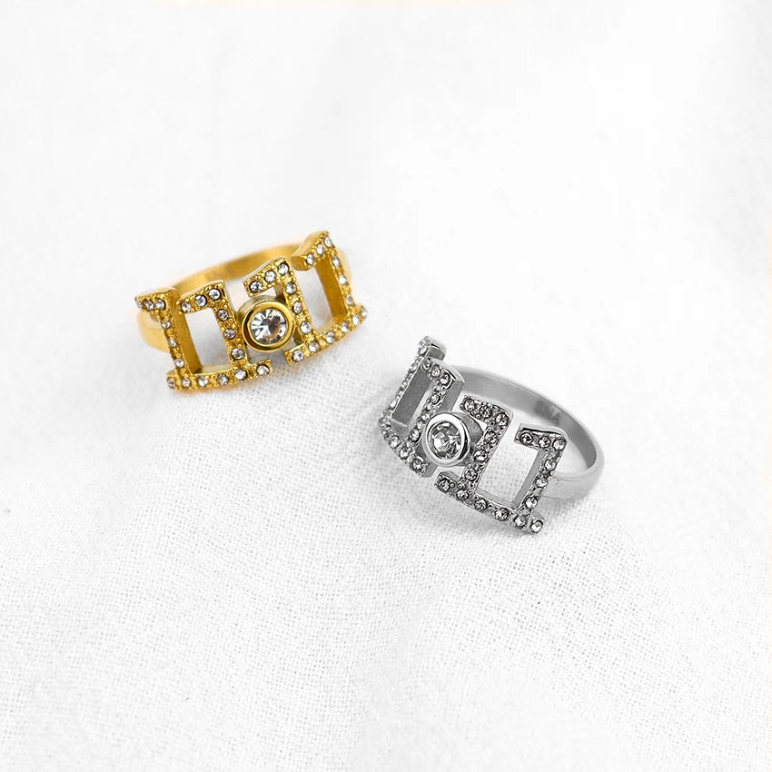 Trendy Fine Jewelry Stainless Steel Single Number 11 Ring Diamond 18K Gold Plated Vintage Non-Tarnish Free Angel Number Ring