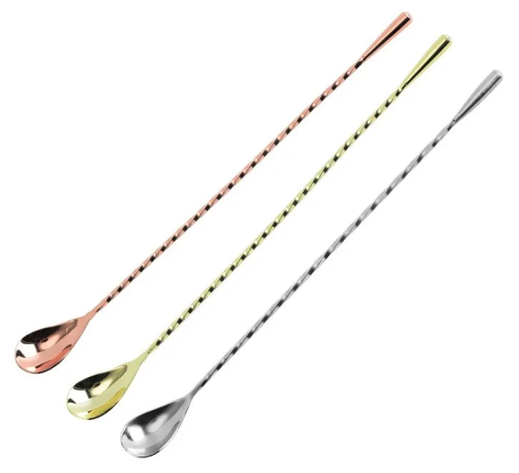Stainless Steel Colorful Spoons Espresso Beverage Drink Stirrer Spoons with Longer Handle for Bar Home Office