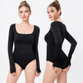Long Sleeve Square Neck Seamless Butt Lifter Body Shaper Shapewear Bodysuit for Women Tummy Control With Spandex