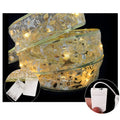 Gold Christmas Ribbon LED Lights Battery Powered Copper Lights for Weddings New Year Christmas Tree Decorations