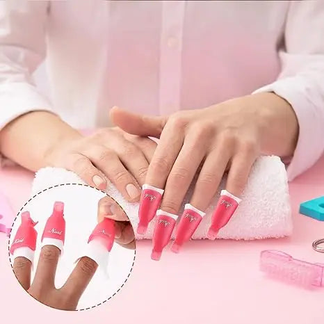 Cheap Wholesale DIY Manicure Art 100% Recycle Plastic Reusable Finger Nail Gel Remover Clips Clamp
