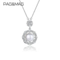 PAG&MAG Charm Luxury Pendant Jewelry Lady Woman 2023 Trending Zircon Flower Shape Fresh Water Pearl Necklace
