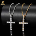 European and American Hip Hop Jewelry 18K Gold Christian Jesus Bling Diamond Cross Pendant Necklace for Men Women