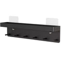Stainless Steel Modern Dual Tier Wall-Mounted Durable Bathroom Storage Rack Matte Black Key Holder Accessories