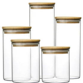Chinese Professional Manufacturer Eco-Friendly Clear Glass Food Jars (27oz & 34oz) with Natural Bamboo Lids - Freshness Lock