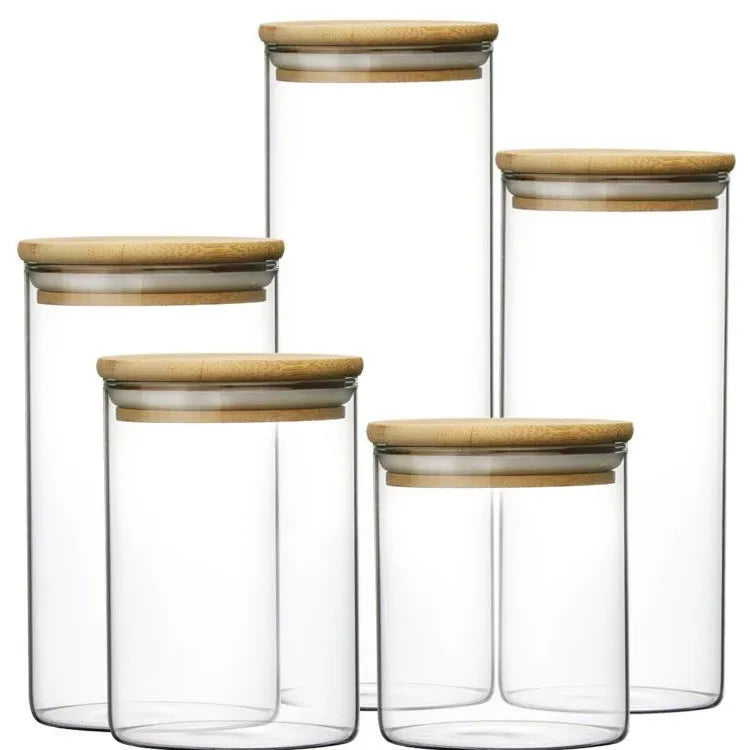 Chinese Professional Manufacturer Eco-Friendly Clear Glass Food Jars (27oz & 34oz) with Natural Bamboo Lids - Freshness Lock