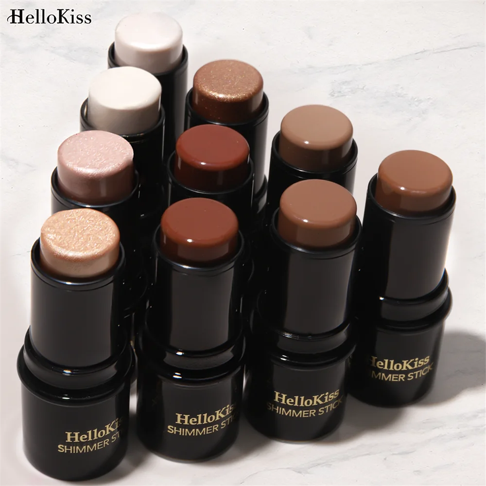 Factory Price 10-Color Contour Highlighter Stick Container Waterproof 3D Mineral Powder Makeup High Contour Shadow Face Makeup