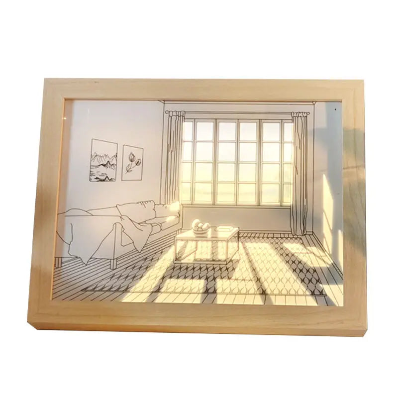 Hot-Selling Korean Handmade Animal Flower Photo Frame LED Lighting Eco-Friendly MDF Material Durable Fast Delivery Home Decor