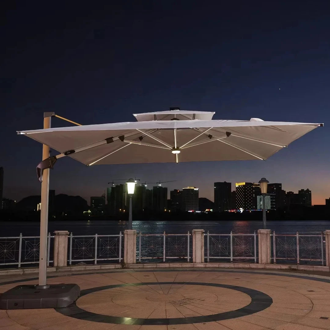 High Sales Solar Panel on Beach Sun Umbrella for Pool Roman Umbrellas for the Rain Waterproof Patio Custom Umbrella No Moq