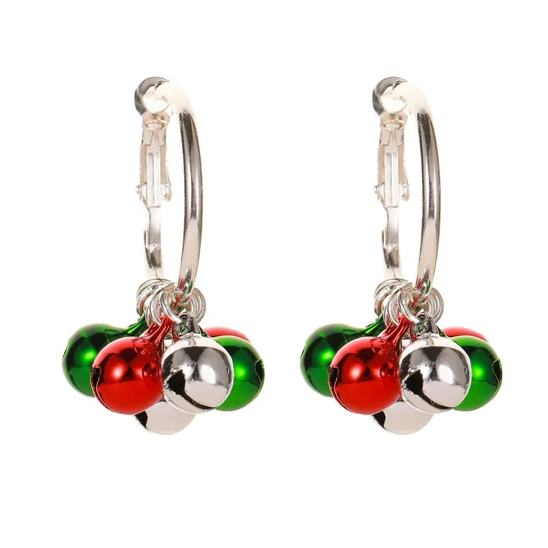 Christmas Gift Drop Earrings Cartoon Bell Elk Earrings Cute Snowflake Ribbon Christmas Earrings for Women Girls