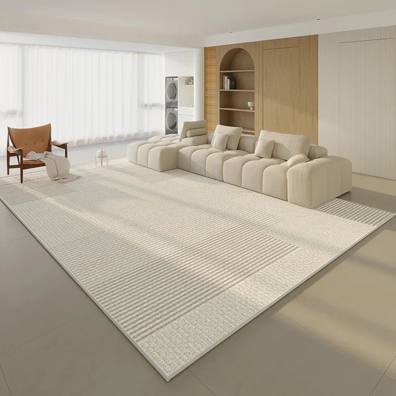 Washable Erasable High End Cream Air Bedroom Blanket Sofa Coffee Table Mat Can Be Customized Loop Pile Living Room Area Rugs