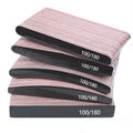 Black Color 25pcs/set 100/180 Nail Art Manicure Sanding Half Moon/Rectangle File  Sandpaper Nail Files