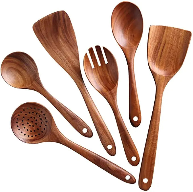 Hot Selling Acacia Wooden Kitchen Utensils Premium Cooking Tool Set