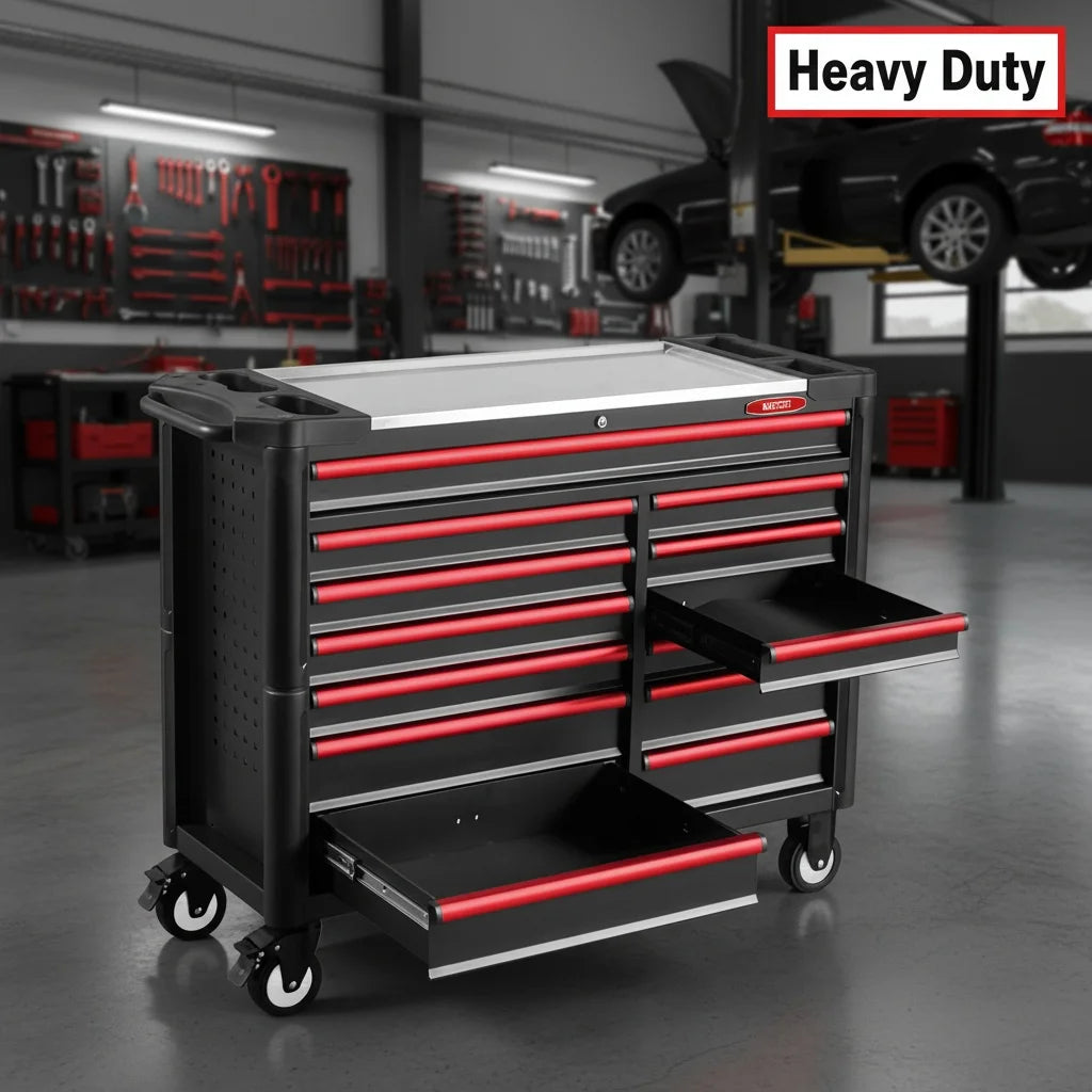 GATmatic Heavy Duty Aluminum Tool Cabinet 7-Drawer Rolling Workshop Storage Chest Anti-Shock System Industrial Garage OEM/ODM