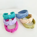 MIO Spring New French Bow Fabric Headband Solid Color Cross Knotted Wide Elastic Hairband Hoop for Women Hair Accessories